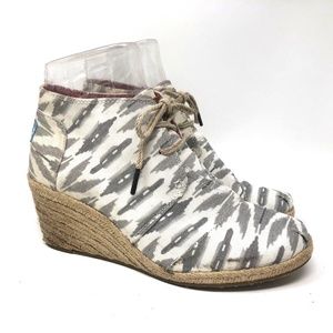 Toms espadrille ikat wedge booties